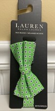 LAUREN Ralph Lauren Boys Silk Blend Bow Tie Green NWT