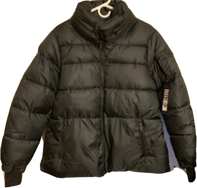 Steve Madden Ladies Black Puffer Jacket W/Hidden Hoodie Size:XL
