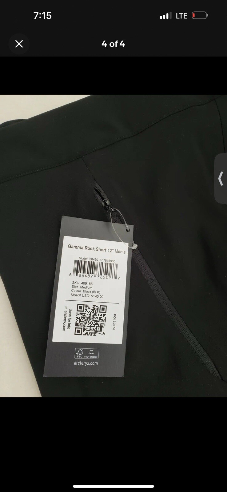 Arc'teryx Gamma Rock pantaloncino uomo 12" taglia MEDIA NUOVO