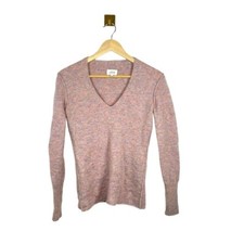 Aritzia Wilfred Italian Yarn V-Neck Sweater in Pink Multi Size S