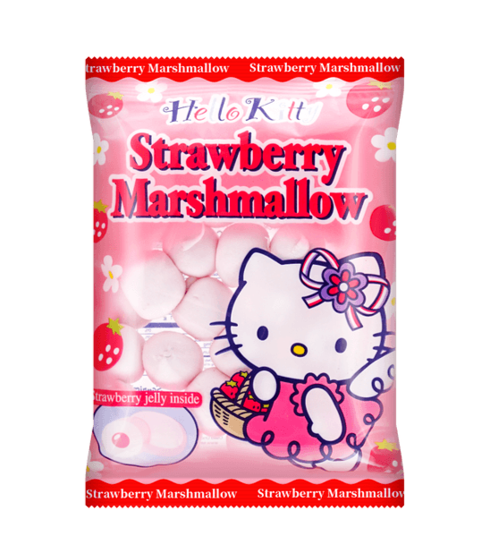 (4 Pack) Japan Hello Kitty Strawberry Jelly Filled Marshmallows Sweet