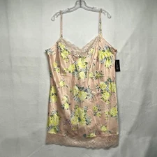 INC International Nightgown XL Lacy Detail Short Silky Chemise Crossed Straps