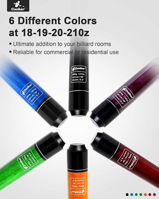 Pool Sticks Set of 6, Pool Cues 18 19 20 21 Oz, 58