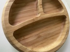VINTAGE AVANCY BAMBOO 3 COMPARTMENT BABY PLATE, Preowned Excellent Condition
