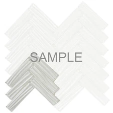 White Metallic Wave Cold Spray Glass Mosaic Tile Herringbone Kitchen Backsplash