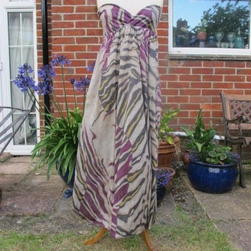 EMILIO PUCCI strapless DRESS 100% LINEN luxe Italian design zebra It46 UK14 bnwt - 第 1/4 張圖片