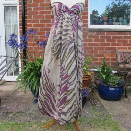 EMILIO PUCCI ABITO senza spalline 100% lino lusso design italiano zebra It46 UK14 nuovo con etichette - Foto 1 di 4