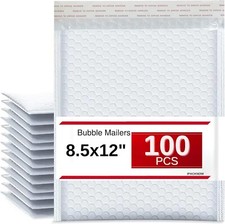 100 PC #2 8.5x12  Poly Bubble Envelopes Grey Padded Shipping Self Seal Mailers
