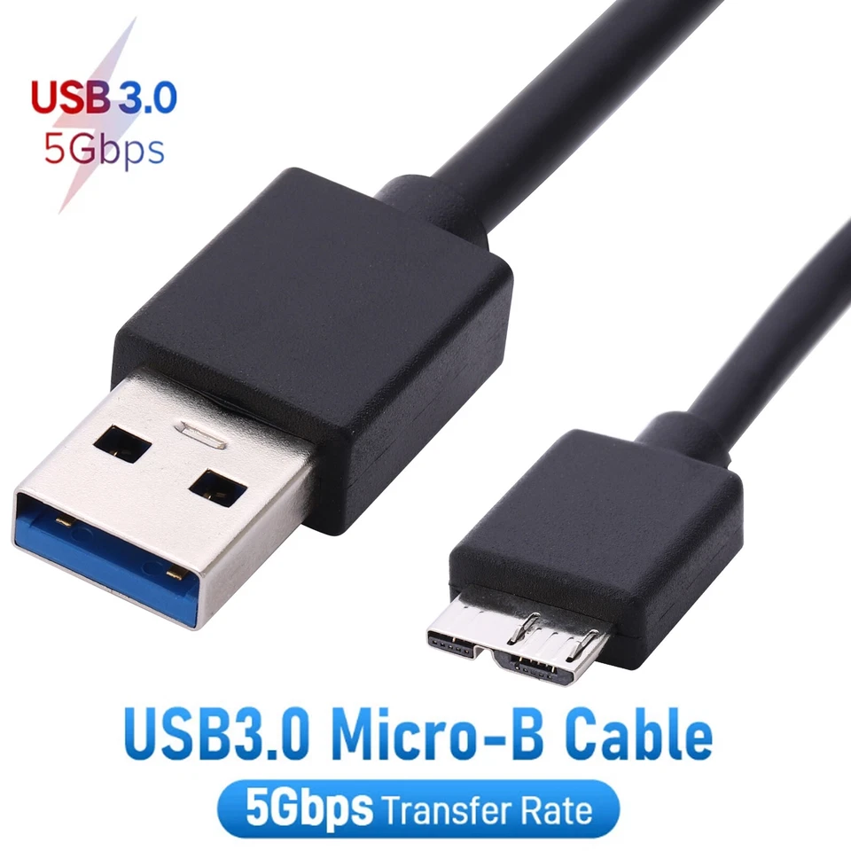 3X Micro USB 3.0 Cable High Speed Data SYNC For HDD Portable External Hard Drive - Image 2 of 4