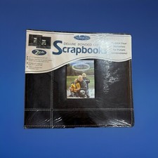  Set of 2 Memory Stor Deluxe Bonded Stitched Leather Scrapbook Albums, SEALED