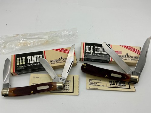 NOS Schrade Old Timer 960T Bearhead Trapper 80T Senior pocket knife USA made New