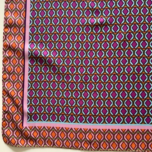 5 A Multicolour Geometric Design 28 Inch Square Modern Vintage Scarf By Zara - Picture 2 of 3