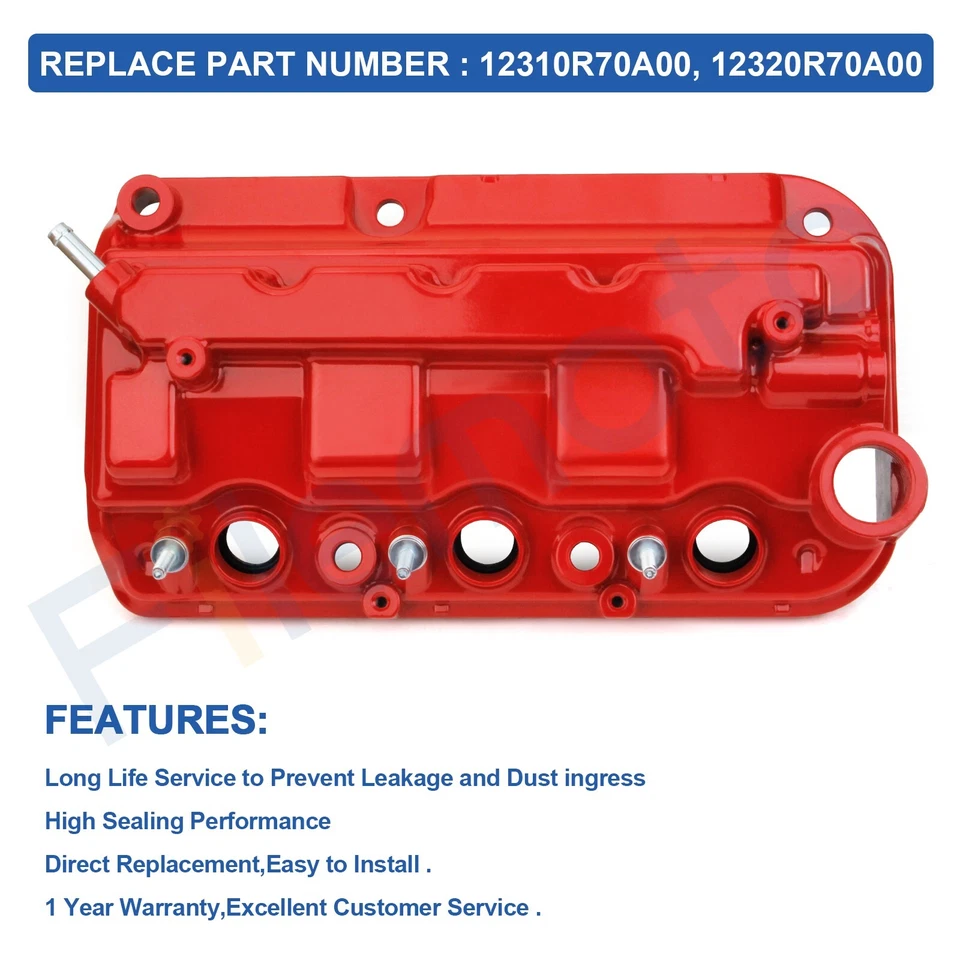 Cubierta de válvula de motor de aluminio de 2 piezas para Honda Odyssey Pilot Ridgeline Accord 08-17 Foto 4 de 4