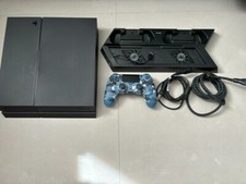 Sony PlayStation 4 500GB Jet Black Console With One Blue Controller and Games