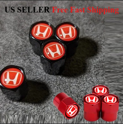 #ad #ad Hexagon Shape Red H Car Wheel Tire Air Valve Caps Stem Dust Cover Fit Most Honda $7.99
