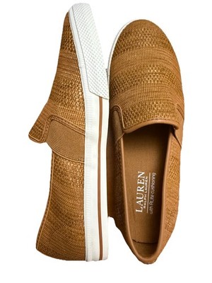 Ralph Lauren Slip On Shoes Jinny 7B Women Camel