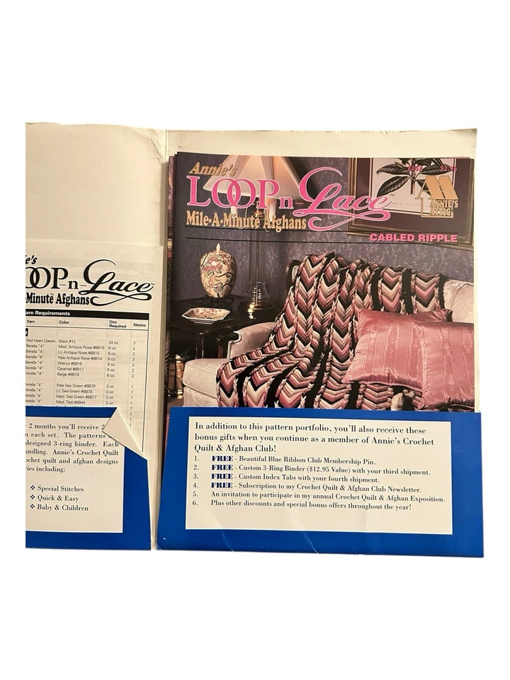 Annie's Afghans Crochet 2 Page Pattern Lot of 5 - Image 3 of 4