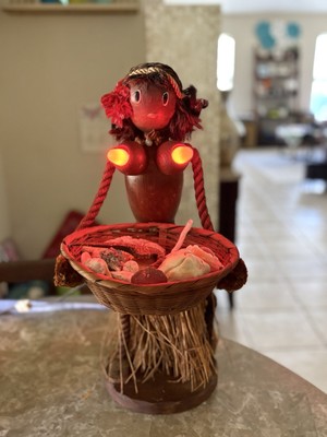 WW11 Vintage Hawaiian Girl Hula Dancer Pink Light Up Perfect Condition Lamp