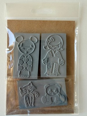 Stempel Süchtige Stempel Gummistempel Kokeshi Puppen & Haustiere von Judikins