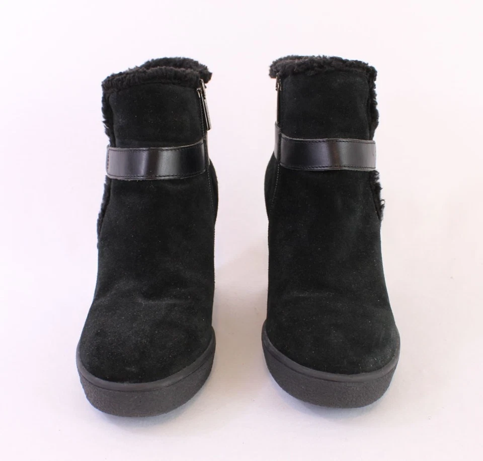 Aquatalia Negro Gamuza Polar Esfinge Tobillo Cuña Botín Bota Zapato 7 1/2 Foto 2 de 4