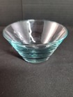 6 Vintage Libbey Glass Saturn Optic Aqua Ice Blue Ripple Sherbet Bowls EUC HTF — photo 4