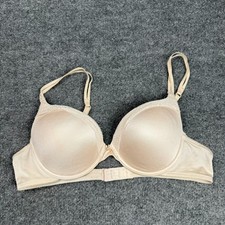 Victoria's Secret Pink Nude Beige Lace Push Up Bra Size 38B Underwire Double