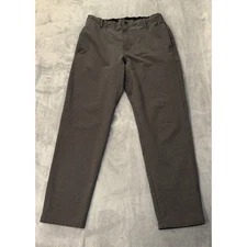 Stretch Tech Flat Front Pants Men's Small Gray Back Zip Pocket Stretch 30X29