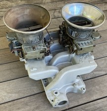 2x4 Intake Manifold Xf-8 Cross Ram Ford Holley Carburetors Shelby Hot Rod