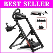 Adjustable Sim Racing Wheel Stand - Compatible with Logitech & Thrustmaster