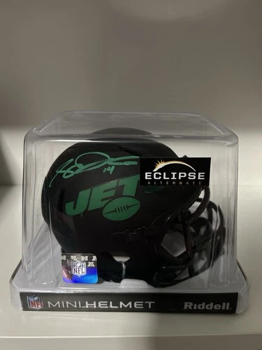 Sam Darnold New York Jets signed eclipse mini helmet Beckett BAS COA Green Ink