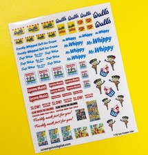 SLOT CAR 1/32nd 'ICE CREAM VAN' 1:32 scale stickers decals fits SCALEXTRIC