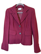 Akris Punto Magenta Pink Textured Tweed Blazer Jacket Women  s EU 38-39 US 8