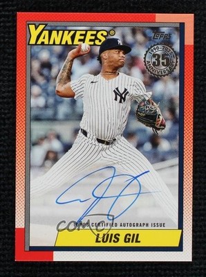 2025 Topps Series 2 1990 Topps Baseball Luis Gil #90B2-LG Auto lg1
