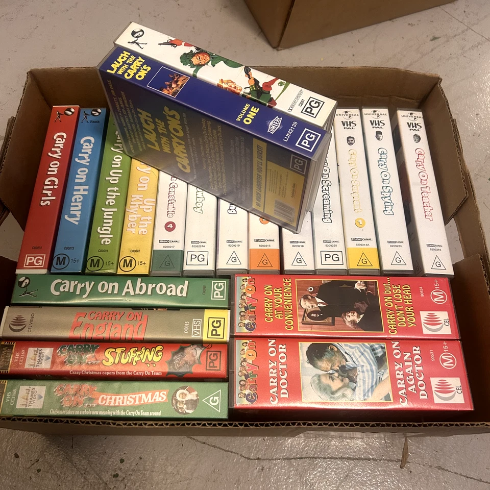 Carry On - Collection VHS 1958-1976 Bulk Sale 2 Boxsets 19 Sml Cases VGC Tested - Image 3 of 3