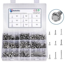 400PCS Stainless Steel Self Tapping Screws for Metal  Sheet Metal - 8/ 10/ ...