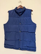 🥶 Lands End Goose Down Puffer Vest Mens Medium Outdoors Packable Hiking Classic