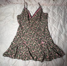 Vintage Y2K Betsey Johnson Floral Slip Dress Rare Lingerie Shoujo Size M