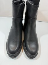 Women s Black Leather Chelsea Boots Mid-Calf ...