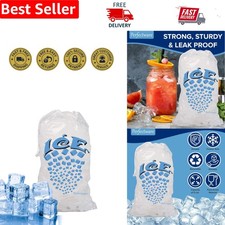 Eco-Friendly 50ct 5lb Drawstring Ice Bags with Cotton Handle - Multipurpose Use