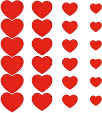 24Pcs Shape Iron on Patches Cute Mini Heart Iron-On Sew-On Patches Embroidered