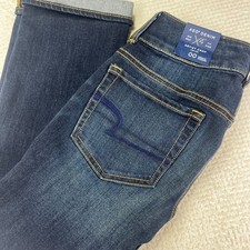 New American Eagle Artist Crop X4 Jeans Womens Size 00 Regular Super Stretch