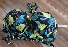 NWT Victoria's Secret VS Bombshell add 2 cups bikini swim top 36D vintage leaves