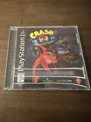 Crash Bandicoot 2 Cortex Strikes Back PS1 Black Label W Manual Holo Cover Tested