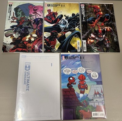 Marvel Ultimate Endgame #1 CVRs 1C, 1D, 1E, 1F & 1H Lot  ALL HAVE SPINE TICKS 