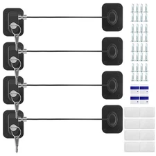 4 PCS Fridge Safety Locks, Dual-Use Self-Adhesive Home Security Locks with Key