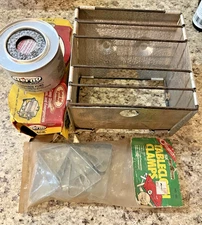 Vintage Camping Lot Collapsible Lightweight Sterno Stove & Supplies