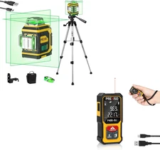 135Ft Rechargeable Mini Laser Measurement Tool &  Laser Level 3 X 360° with Trip