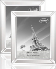 Silver Mirror Photo Frame 8X10 Inch 2 Piece per Set for Wall Hang or Ta
