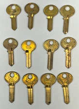 Vintage NOS Corbin Key Blank Lot #10 -12 pieces 3 keyway unmarked - Cabinet Lock