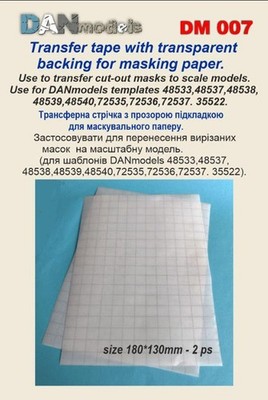 Dan Models DAN007 Transfer tape with transparent backing for masking paper